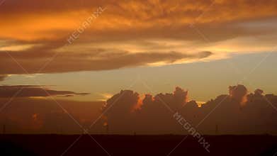 Colorful sunset clouds. Actual 4K footage