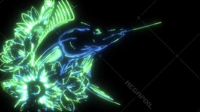 neon animation of atlantic swordfish marlin