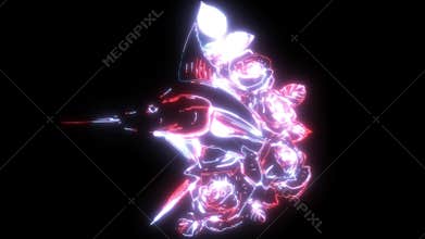 neon animation of atlantic swordfish marlin