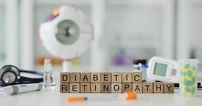 Phrase Diabetic Retinopathy against medical equipment