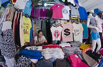 Clothing Vendor at market