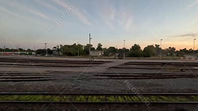 The View From a Train as it Passes the Santa Fe Rail Yards Near Houston
