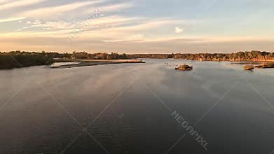 The View From a Train as it Crosses San Jacinto River on the Approach to Houston