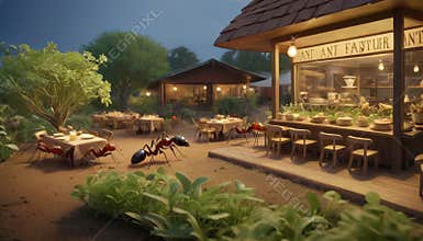 Whimsical Outdoor Ant Restaurant