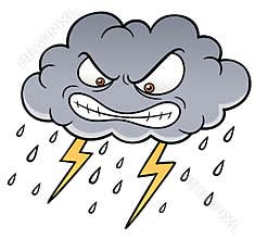 Cartoon Clouds with Thunder