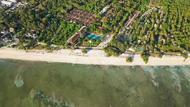 Aerial View of Ocean Waves and Shoreline