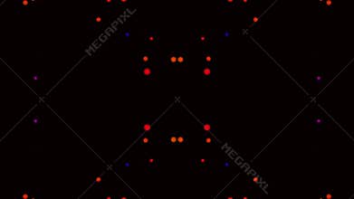 Kaleidoscope of different sized red circles. Motion Graphics,