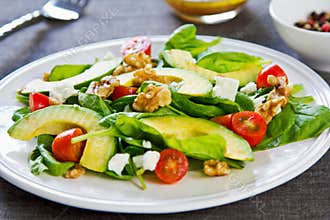 Avocado with Spinach and Feta salad