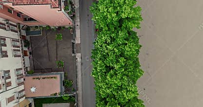 Bird Eye View of Verona Historical City Center Adige River