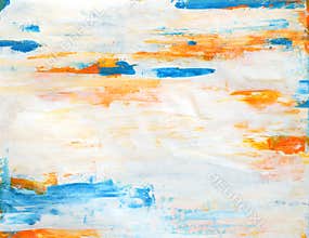Teal and Orange Abstract Art Painting