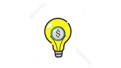 a close up of a light bulb with a dollar sign inside