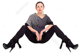 girl posing with his legs apart