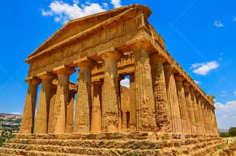 Ruins of ancient temple in Agrigento, Sicily