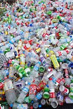 Garbage plastic bottles