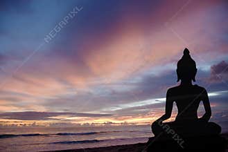 Buddha at sunset