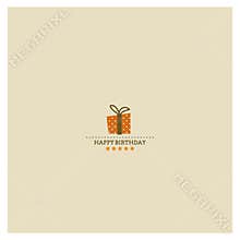 Happy Birthday card with holiday polka dot gift bo