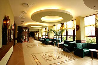 Open hotel reception area