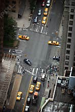 Aerial view of NYC streets