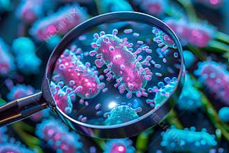 Scientist studies beneficial microorganisms exploring probiotics, prebiotics, and healthy bacteria