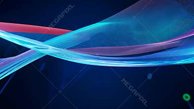 Flowing blue wavy lines on dark background, futuristic tech concept. Modern design with vibrant glow, perfect for web