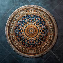 Persian rug with ornate medallion and decorative borders