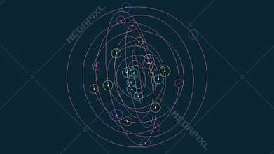 Circular diagram colorful circles with varying dots, arranged clockwise