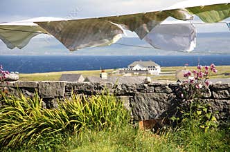 Laundry hang to dry in Aran islands, Ireland