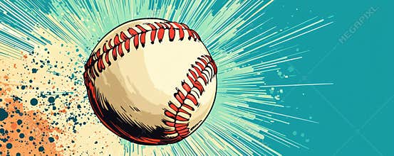 Comic-style baseball background with dynamic art and vibrant colors capturing the energy of the sport