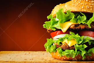 Hamburger closeup