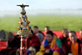 Naadam festival activities Lama instrument obo