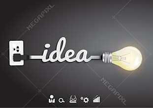 Vector light bulb idea with Inspiration concept