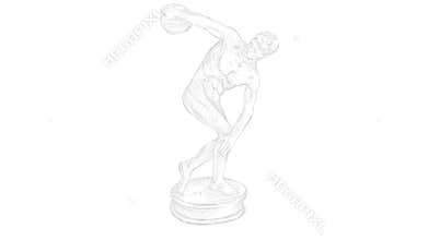 hand drawn animation of Ancient Greek Sculpture Discobolus