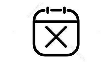 Calender cancel meeting icon animation - Essential basic icon motion design