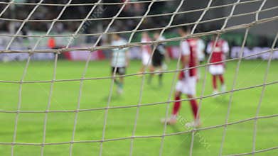 Soccer, football match. Blurred view of football match.