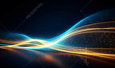 Futuristic wave data stream cyber network. Data vortex stream technology. Neon digital waves for presentation digital archives,