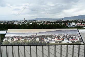 Identification Picture Map and City Landscape in Reykjavik, Iceland