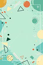 Vertical poster background design in flat minimalistic style, solid light green background, flat