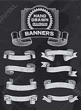 Vintage Chalkboard Vector Banner and Ribbon Design