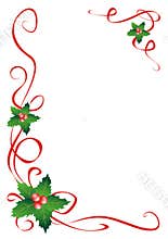 Christmas holly border decoration