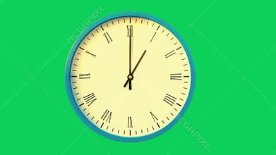 simple clock animation, green screen background
