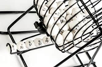 Bingo cage with number balls