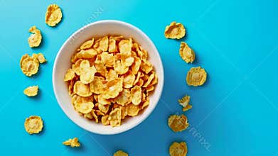Corn flakes in bowl.
