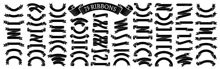 Ribbon banner set. Simple ribbons. Vector