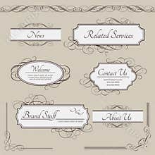 Set of vintage vector labels, frames, borders