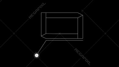 Animation elements HUD frame lines callout for text on black bg 4K