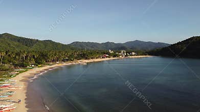 Philippine Paradise: Aerial Drone Views of Stunning Sunsets, Sunrises, and Tropical Beaches with Palm Trees