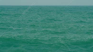 Strong Blue Sea Waves Splashing. Storm Waves In Ocean. Splashes From Ocean Big Waves.