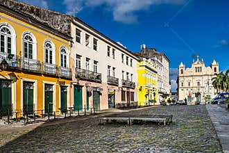 Salvador, Brazil - Dec 31, 2023: The Primacial Cathedral Basilica of Salvador in Salvador da Bahia, Brazil
