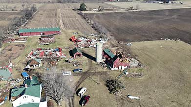 Tornado Storm Damage, Wisconsin Dairy Farm