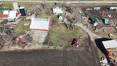 Tornado Storm Damage, Wisconsin Dairy Farm